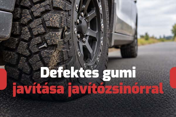 Defektes gumi javítása javítózsinórral lépésről lépésre