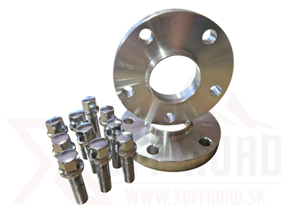 Obrázok pre výrobcu Rozširovacie podložky SWS Performance 5×120, 65,1 mm, 20 mm – strieborné + skrutky